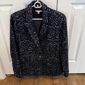CAbi Jacquard Navy /Gray Damask Blazer